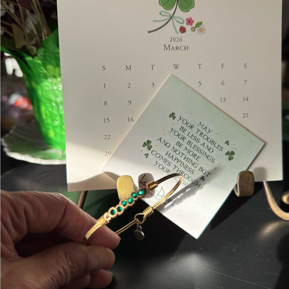 Luca + Danni Gold Tone Bracelet with Teal/Green Stones